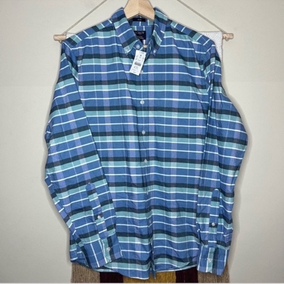J. Crew Plaid Slim Flex Oxford Button Down Shirt Small - Picture 1 of 5